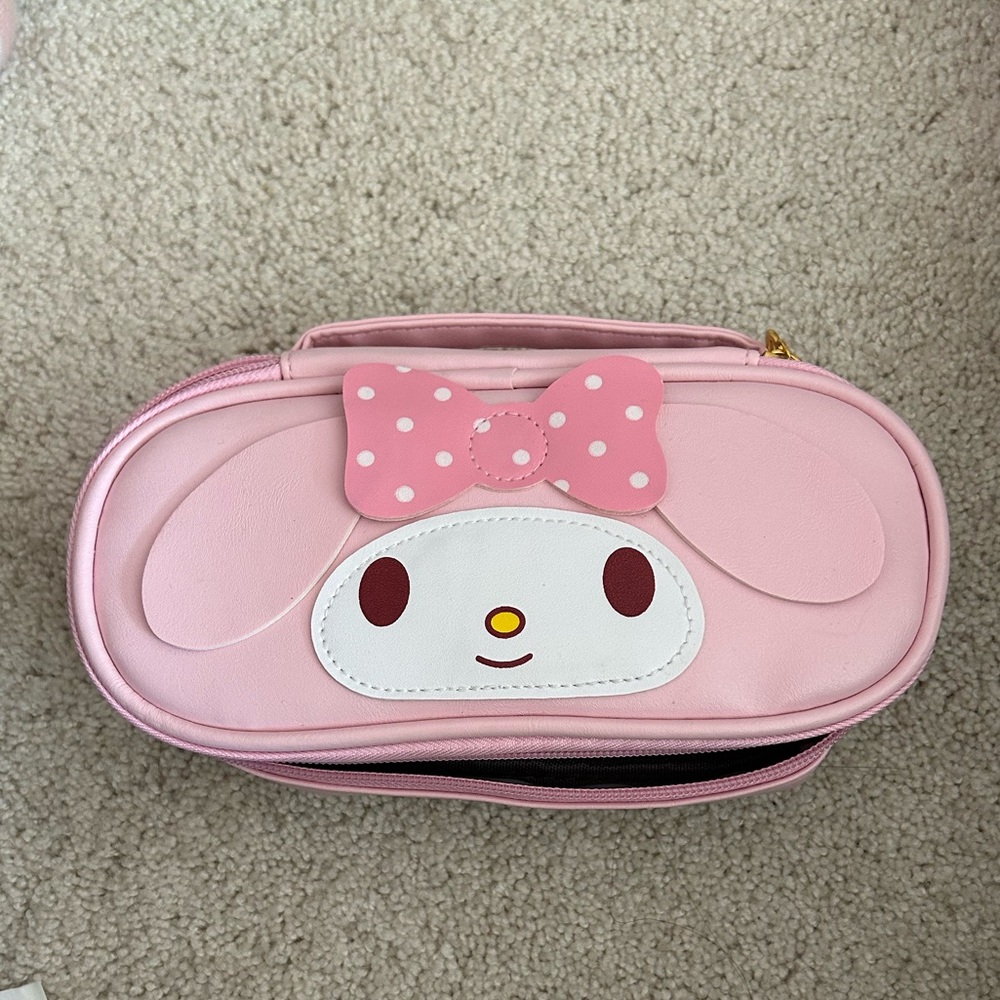 sanrio my melody canvas heart pencil case / makeup bag